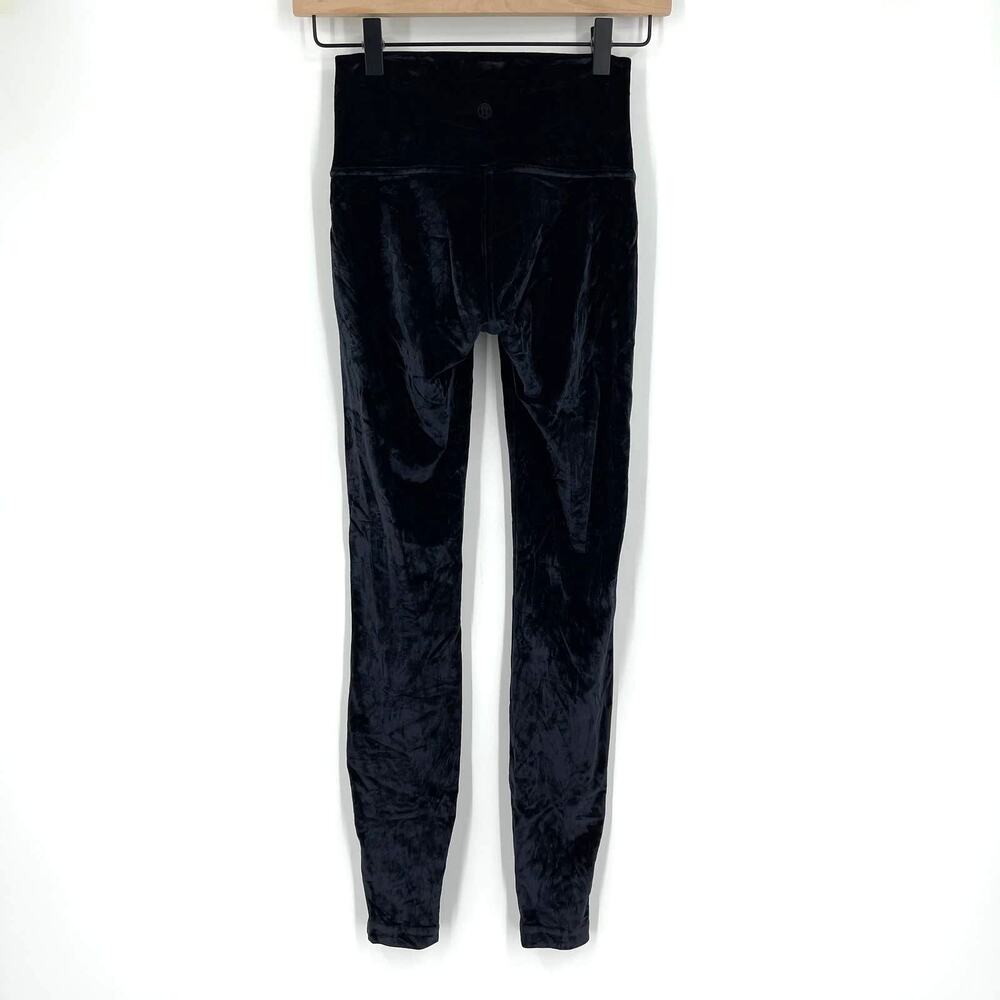 Lululemon Wunder Lounge High Rise Tight 28" Black Velvet Size 4